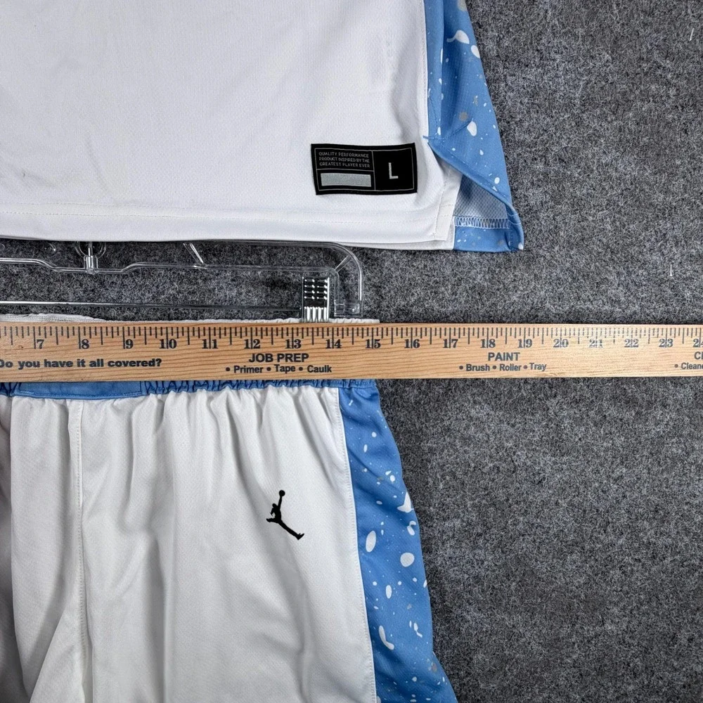 Air Jordan Basketball Jersey & Shorts Men L/M White Blue Performance Knights #20